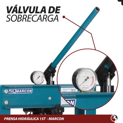 Imagem de Prensa Hidráulica 15 Toneladas Desmontável Com Manômetro Marcon Mph-15d