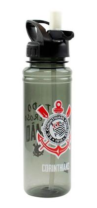 Imagem de Presente Corinthians Timão Garrafa Canudo Retrátil 700ml 