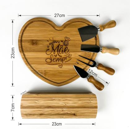 Imagem de Presente de Dia das Mães - A Melhor Mãe Sempre - Kit para Queijo em Bambu