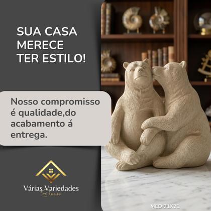 Imagem de Presente Dia Dos Namorados Enfeite Decorativo Casal Ursos Minimalista Off White VÁRIAS VARIEDADES