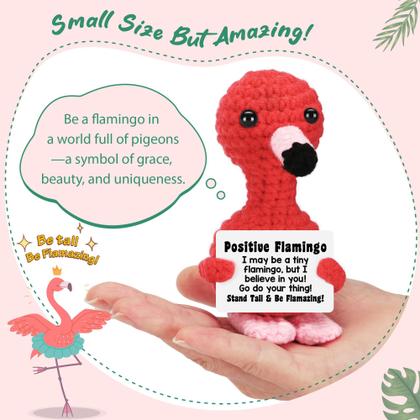Imagem de Presente feito à mão com decoração de crochê Flamingo para adolescentes e crianças