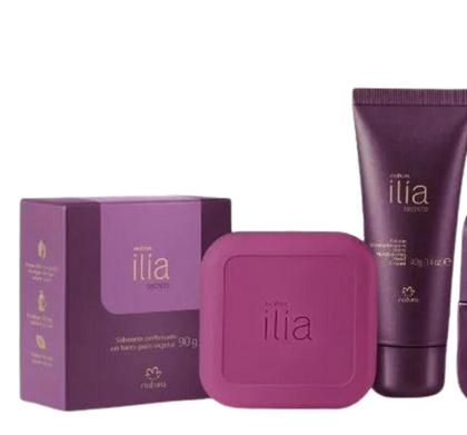 Imagem de Presente Feminino Natura Ilia Secreto Kit Creme Hidratante p/mãos 40g + Sabonete Barra 90g