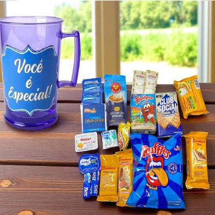 Imagem de Presente Kit cesta café da manhã com 19 itens Dia dos pais