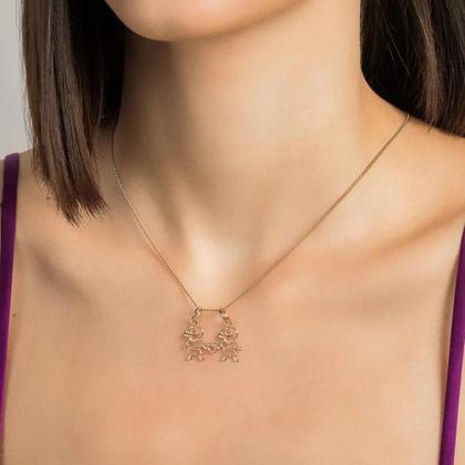 Imagem de Presente Mãe De 2 Meninos Colar + Pingente Rommanel Banhados A Ouro 18k