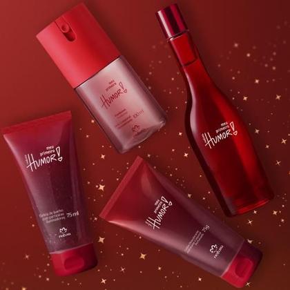 Imagem de Presente Natura Meu Primeiro Humor 4 produtos Colônia Feminina 75ml + Desodorante Corporal 100ml + Geleia Desodorante +G