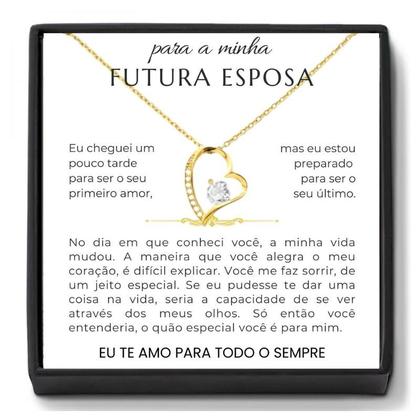 Imagem de Presente Para A Minha Futura Esposa Colar Banhado a Ouro 18K Com Caixa e Cartão