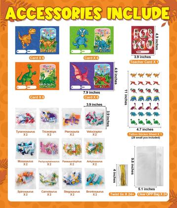 Imagem de Presentes de Dia dos Namorados Colplay Dinosaur Building Blocks, 24 pacotes
