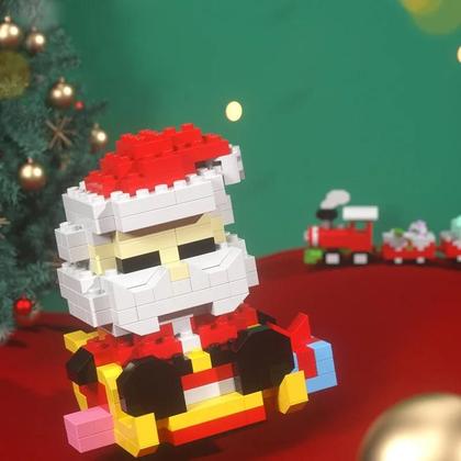 Imagem de Presentes De Natal Para Crianças, Quebra-Cabeça De Blocos De Construção Micro Do Papai Noel E Rena,