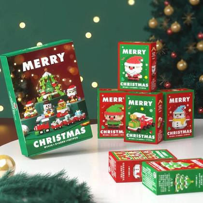 Presentes de Natal para Crianças - Quebra-Cabeça de Micro Blocos com Papai Noel e Rena Imagem de Presentes de Natal para Crianças - Quebra-Cabeça de Micro Blocos com Papai Noel e Rena
