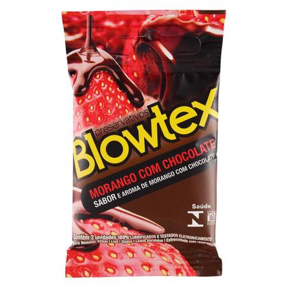 Imagem de Preservativo Blowtex Morango e Chocolate c/ 3 Unidades