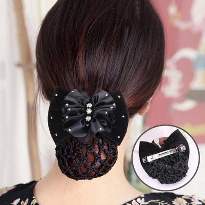 Imagem de Presilha com Laço e Rede de coque force Reforçada 12 Unidades