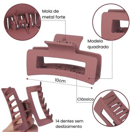 Imagem de Presilha De Cabelo 2 Uni Modelo Quadrado E Ondas Antideslizante