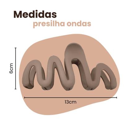 Imagem de Presilha De Cabelo 2 Uni Modelo Quadrado E Ondas Antideslizante