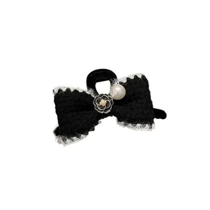 Imagem de Presilha De Cabelo De Pelúcia Luxuosa Para Outono/Inverno Com Flor De Camélia Pequena E Elegante 