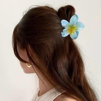 Imagem de Presilha De Flor Moda 2024 Prendedor De Cabelo Piranha Flor Cores Vivas