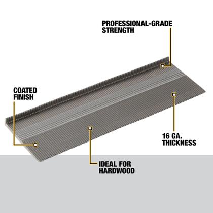 Imagem de Presilha de piso de madeira Dura DEWALT 16 Gauge 2 L em forma de 1.000 Qty