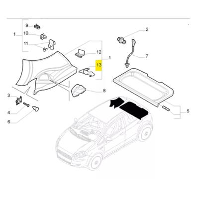 Imagem de Presilha Suporte Fixação Bagagito Esquerdo Fiat 7088006