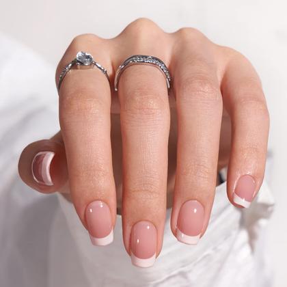 Imagem de Press on Gel Nails Btartbox French Tip Short 30 unidades