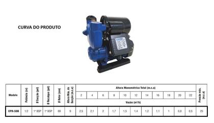Imagem de Pressurizador Eletroplas EPR-50B 1/2CV Monofásico 127/220V