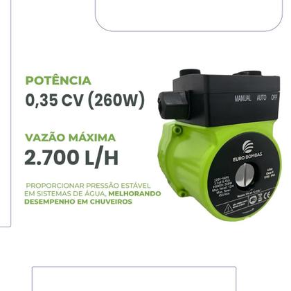 Imagem de Pressurizador eurobombas epa 25 12 260 260w monofasico 110v