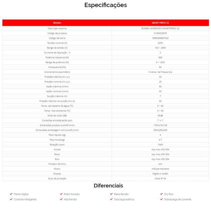 Imagem de Pressurizador Inversor De Frequência Komeco Smartpress 32 1/2CV 220V