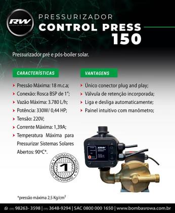 Imagem de Pressurizador Rowa Control Press 150 - Pré E Pós Boiler