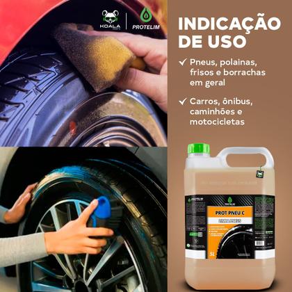 Imagem de Pretinho Limpa Pneu Prot Pneu C Concentrado Borracha Renova Brilho 5L Protelim