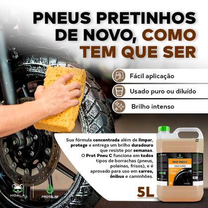 Imagem de Pretinho Limpa Pneu Prot Pneu C Concentrado Borracha Renova Brilho 5L Protelim