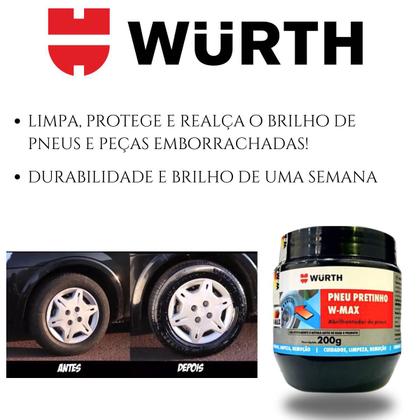 Imagem de Pretinho Para Pneus Alto Brilho Proteção Duração 200g Wurth