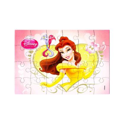 Imagem de Princesas Disney 100 Mini Adesivos + Porta Adesivo + Espelho + Quebra Cabeça Bela