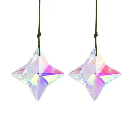 Imagem de Prisma De Cristal Arco-Íris Para Pendurar Na Janela, 2 Peças Com Design De Estrela Para Decoração De