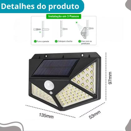 Imagem de Prisma Luminárias Solares Luz Forte Com Sensor De Movimento Premium