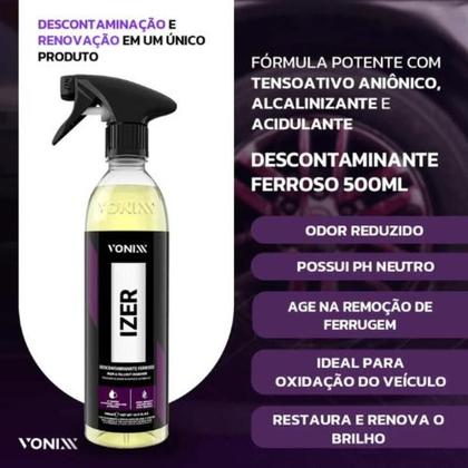 Imagem de Prizm tira marca dágua izer descontaminante ferroso removedor de ferrugem limpeza automotiva profissional