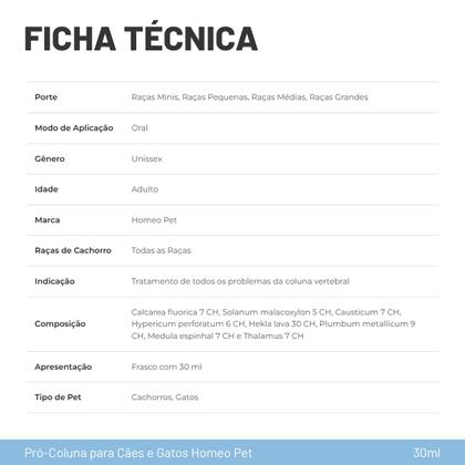 Imagem de Pro-coluna Homeopatia 30ml P/ Cães E Gatos
