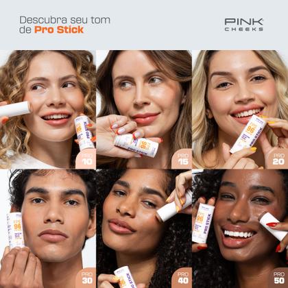 Imagem de Pro Stick Protetor Solar Multifuncional FPS96  PRO30  PINK CHEEKS  Resistente a água e ao suor