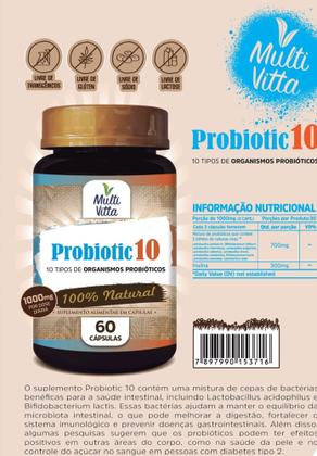 Imagem de Probiotic 10 Probióticos 1000mg com 60 capsulas Multivitta