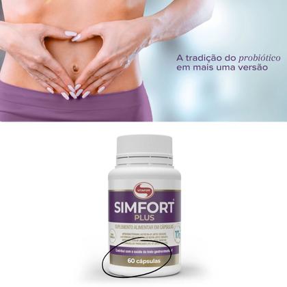 Imagem de Probiótico Simfort Plus Vitafor 60 Cápsulas com 17 Bilhões Alta Concentração Saúde Intestinal Bem Estar Diário