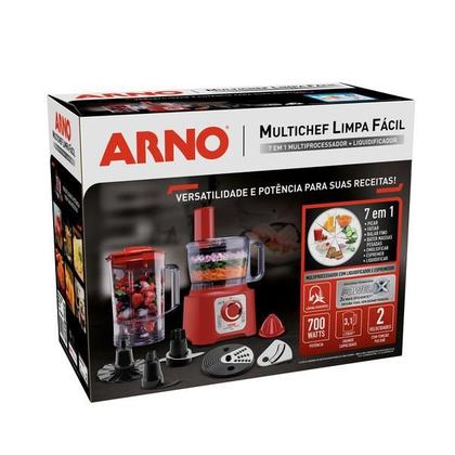 Imagem de Proc de Alimentos Multichef Limpa Fácil 700W Vermelho