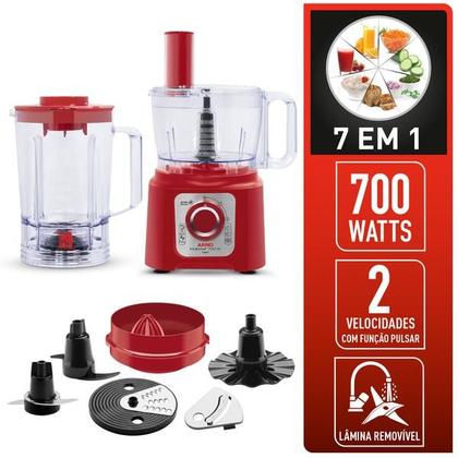 Imagem de Proc de Alimentos Multichef Limpa Fácil 700W Vermelho