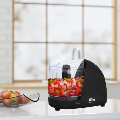 Imagem de Processador Alimentos Mini 220V Tritura Pica Preto Kian