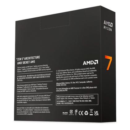 Imagem de Processador AMD Ryzen 7 9700X, 3.8 GHz (5.5 GHz), Cache 32 MB, 8 Núcleos, 16 Threads, AM5 - 100-100001404WOF