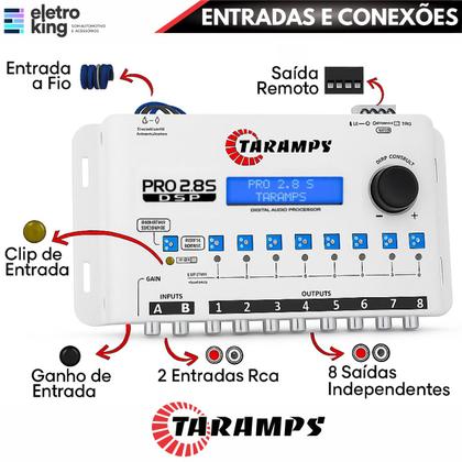 Imagem de Processador Áudio Equalizador Taramps Pro 2.8s Digital 8 Vias