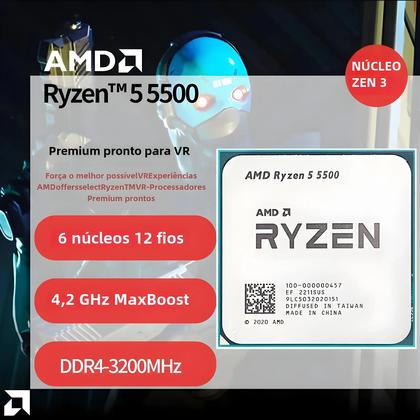 Imagem de Processador CPU AMD Ryzen 5 5500 3,6 GHz 6 Núcleos E 12 Threads Soquete AM4 Sem Ventilador 7NM L3