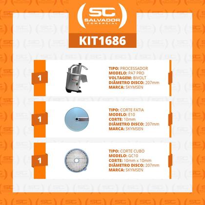 Imagem de Processador de Alimentos Corte Fatias 10mm e Cubos 10mm PA7 PRO 10x10x10mm (Sopas) Bivolt - Skymsen