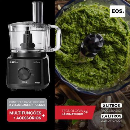 Imagem de Processador de Alimentos EOS Multipro 7 em 1 900W Inox All Black EPS01P 110V