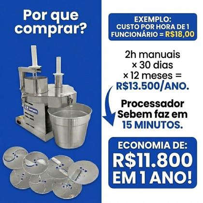 Imagem de Processador de Alimentos Industrial Sebem com 7 Discos