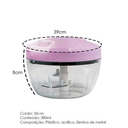 Imagem de Processador De Alimentos Manual Corda C/3 Laminas Inox 380ml