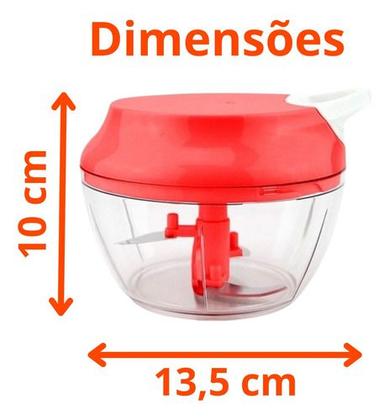 Imagem de Processador de alimentos Mini Picotador Fatiador Manual de Cebola Alho e Legumes 500ml 3 Lâminas Cortador de Temperos