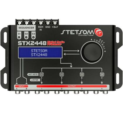 Imagem de Processador de Audio Digital Stetsom Som automotivo STX2448 4 Vias e Cabo RCA 1 Metro Technoise Blindado