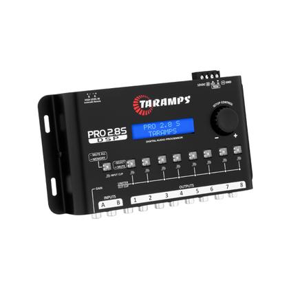 Imagem de Processador De Audio Digital Taramps Pro 2.8S Preto 8 Canais Crossover Limiter Som Automotivo 12v